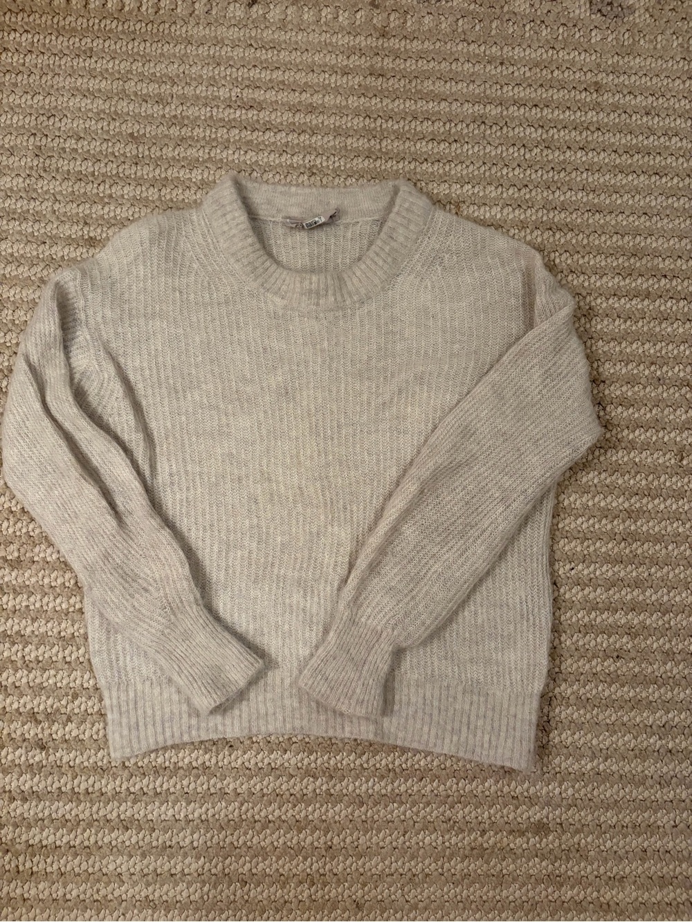 Everlane Heather Gray Ribbed Crewneck Sweater